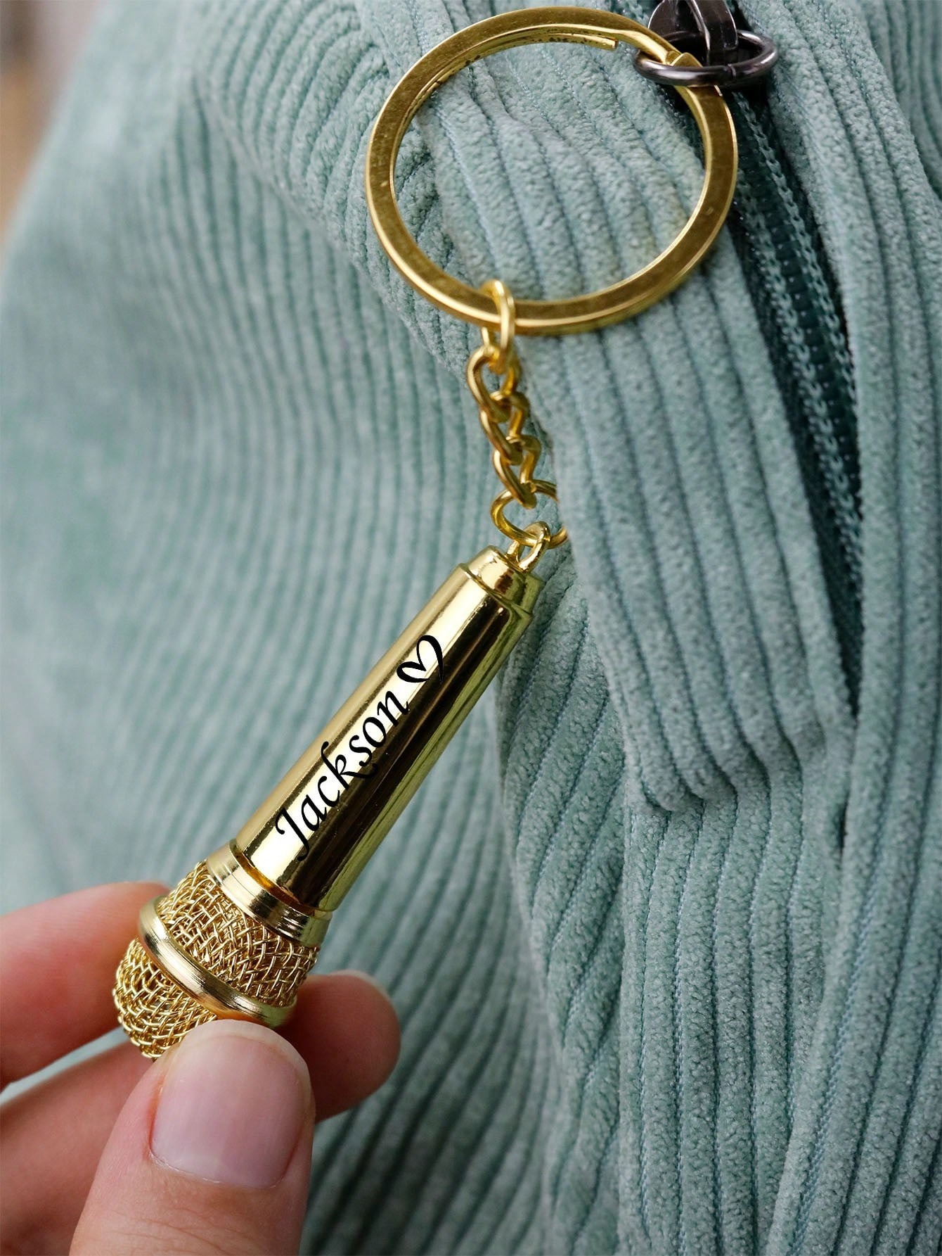 Custom Text Microphone Keychain Custom Name Keychain Pendant